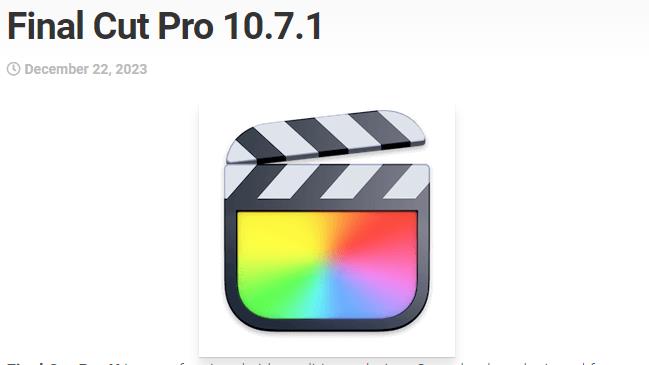 Final Cut Pro 10.7.1 破解版本下载